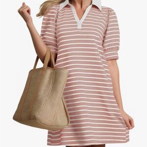 NWT Striped Pink & White Mini Dress